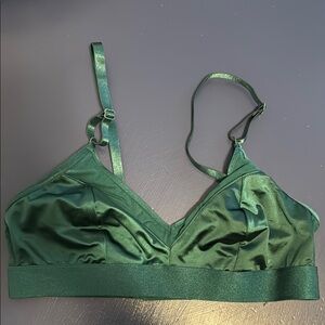 Emerald Green Satin Bralette
